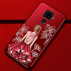Silicone Candy Rubber Gel Dress Party Girl Soft Case Cover for Huawei Nova 5z Red