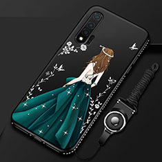 Silicone Candy Rubber Gel Dress Party Girl Soft Case Cover for Huawei Nova 6 5G Black