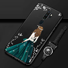 Silicone Candy Rubber Gel Dress Party Girl Soft Case Cover for Oppo A11X Green