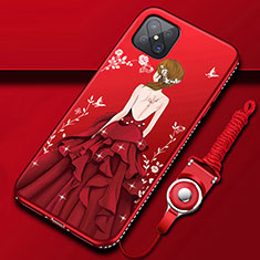 Silicone Candy Rubber Gel Dress Party Girl Soft Case Cover for Oppo A92s 5G Red