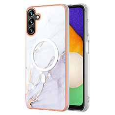 Silicone Candy Rubber Gel Fashionable Pattern Soft Case Cover Mag-Safe Magnetic for Samsung Galaxy A54 5G White