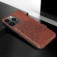 Silicone Candy Rubber Gel Fashionable Pattern Soft Case Cover S02 for Apple iPhone 13 Pro Max Brown