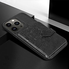 Silicone Candy Rubber Gel Fashionable Pattern Soft Case Cover S02 for Apple iPhone 14 Pro Black