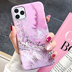 Silicone Candy Rubber Gel Fashionable Pattern Soft Case Cover S03 for Apple iPhone 11 Pro Max Rose Gold