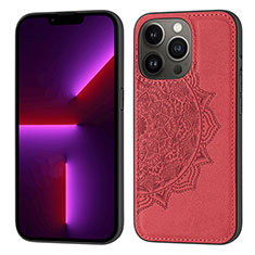 Silicone Candy Rubber Gel Fashionable Pattern Soft Case Cover S04 for Apple iPhone 13 Pro Red