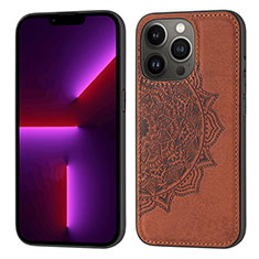Silicone Candy Rubber Gel Fashionable Pattern Soft Case Cover S04 for Apple iPhone 14 Pro Brown