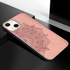 Silicone Candy Rubber Gel Fashionable Pattern Soft Case Cover S05 for Apple iPhone 13 Rose Gold