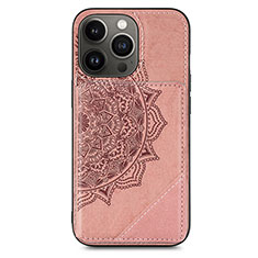 Silicone Candy Rubber Gel Fashionable Pattern Soft Case Cover S06 for Apple iPhone 13 Pro Max Rose Gold