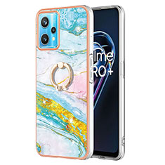 Silicone Candy Rubber Gel Fashionable Pattern Soft Case Cover with Finger Ring Stand Y05B for Realme 9 Pro+ Plus 5G Colorful