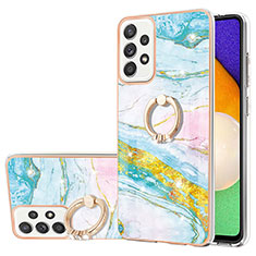 Silicone Candy Rubber Gel Fashionable Pattern Soft Case Cover with Finger Ring Stand Y05B for Samsung Galaxy A52s 5G Colorful