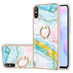 Silicone Candy Rubber Gel Fashionable Pattern Soft Case Cover with Finger Ring Stand Y05B for Xiaomi Redmi 9AT Colorful