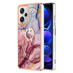 Silicone Candy Rubber Gel Fashionable Pattern Soft Case Cover with Finger Ring Stand YB1 for Xiaomi Redmi Note 12 Explorer Mixed