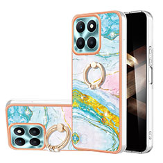 Silicone Candy Rubber Gel Fashionable Pattern Soft Case Cover with Finger Ring Stand YB5 for Huawei Honor X8b Colorful