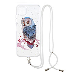 Silicone Candy Rubber Gel Fashionable Pattern Soft Case Cover with Lanyard Strap Y01X for Samsung Galaxy F42 5G Mixed