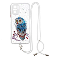 Silicone Candy Rubber Gel Fashionable Pattern Soft Case Cover with Lanyard Strap Y01X for Xiaomi Redmi Note 10 4G Mixed