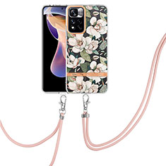 Silicone Candy Rubber Gel Fashionable Pattern Soft Case Cover with Lanyard Strap Y06B for Xiaomi Mi 11i 5G (2022) White