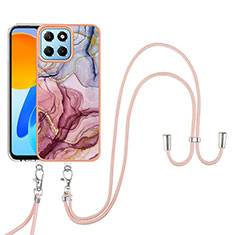 Silicone Candy Rubber Gel Fashionable Pattern Soft Case Cover with Lanyard Strap Y07B for Huawei Honor X6 Mixed