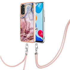 Silicone Candy Rubber Gel Fashionable Pattern Soft Case Cover with Lanyard Strap YB1 for Xiaomi Redmi Note 11S 4G Mixed