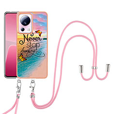 Silicone Candy Rubber Gel Fashionable Pattern Soft Case Cover with Lanyard Strap YB3 for Xiaomi Civi 2 5G Mixed