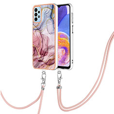 Silicone Candy Rubber Gel Fashionable Pattern Soft Case Cover with Lanyard Strap YB7 for Samsung Galaxy A13 4G Mixed