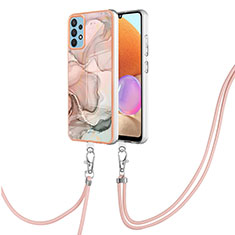 Silicone Candy Rubber Gel Fashionable Pattern Soft Case Cover with Lanyard Strap YB7 for Samsung Galaxy A32 4G Mixed