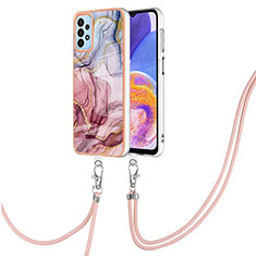 Silicone Candy Rubber Gel Fashionable Pattern Soft Case Cover with Lanyard Strap YB7 for Samsung Galaxy A72 4G Mixed