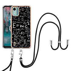 Silicone Candy Rubber Gel Fashionable Pattern Soft Case Cover with Lanyard Strap YB8 for Nokia C12 Plus Mixed