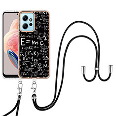 Silicone Candy Rubber Gel Fashionable Pattern Soft Case Cover with Lanyard Strap YB8 for Xiaomi Redmi Note 12 4G Mixed