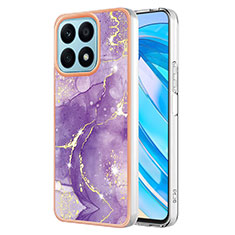 Silicone Candy Rubber Gel Fashionable Pattern Soft Case Cover Y01B for Huawei Honor X8a 4G Purple