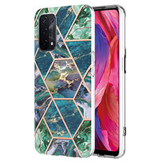 Silicone Candy Rubber Gel Fashionable Pattern Soft Case Cover Y01B for Oppo A74 5G Midnight Green