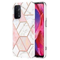Silicone Candy Rubber Gel Fashionable Pattern Soft Case Cover Y01B for Oppo A93 5G Pink