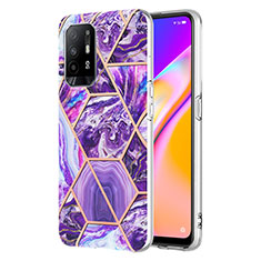 Silicone Candy Rubber Gel Fashionable Pattern Soft Case Cover Y01B for Oppo A94 5G Purple