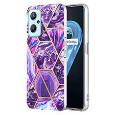 Silicone Candy Rubber Gel Fashionable Pattern Soft Case Cover Y01B for Realme 9i 4G Purple