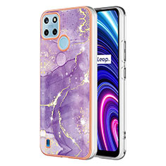 Silicone Candy Rubber Gel Fashionable Pattern Soft Case Cover Y01B for Realme C21Y Purple