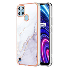 Silicone Candy Rubber Gel Fashionable Pattern Soft Case Cover Y01B for Realme C25Y India White