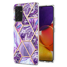 Silicone Candy Rubber Gel Fashionable Pattern Soft Case Cover Y01B for Samsung Galaxy A24 4G Purple