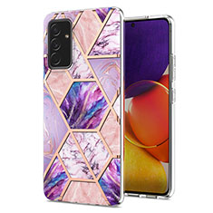 Silicone Candy Rubber Gel Fashionable Pattern Soft Case Cover Y01B for Samsung Galaxy A25 5G Clove Purple