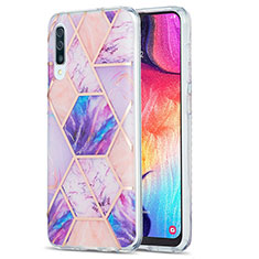 Silicone Candy Rubber Gel Fashionable Pattern Soft Case Cover Y01B for Samsung Galaxy A50 Clove Purple