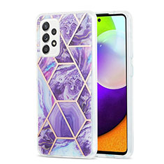 Silicone Candy Rubber Gel Fashionable Pattern Soft Case Cover Y01B for Samsung Galaxy A52s 5G Purple