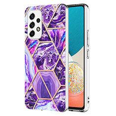 Silicone Candy Rubber Gel Fashionable Pattern Soft Case Cover Y01B for Samsung Galaxy A53 5G Purple