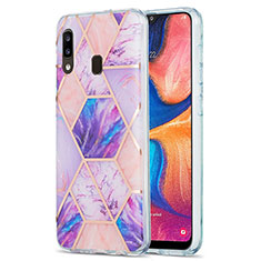 Silicone Candy Rubber Gel Fashionable Pattern Soft Case Cover Y01B for Samsung Galaxy M10S Clove Purple