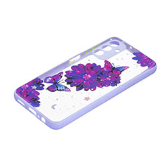 Silicone Candy Rubber Gel Fashionable Pattern Soft Case Cover Y01X for Samsung Galaxy A04s Purple