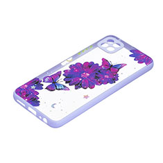 Silicone Candy Rubber Gel Fashionable Pattern Soft Case Cover Y01X for Samsung Galaxy A22 5G Purple