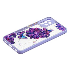 Silicone Candy Rubber Gel Fashionable Pattern Soft Case Cover Y01X for Samsung Galaxy A52s 5G Purple