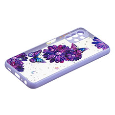 Silicone Candy Rubber Gel Fashionable Pattern Soft Case Cover Y01X for Samsung Galaxy M32 5G Purple