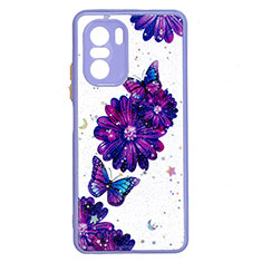 Silicone Candy Rubber Gel Fashionable Pattern Soft Case Cover Y01X for Xiaomi Redmi K40 5G Purple