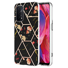 Silicone Candy Rubber Gel Fashionable Pattern Soft Case Cover Y02B for Oppo A54 5G Black