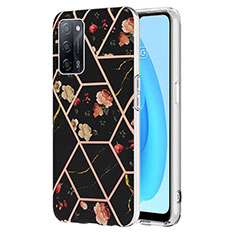 Silicone Candy Rubber Gel Fashionable Pattern Soft Case Cover Y02B for Oppo A55 5G Black