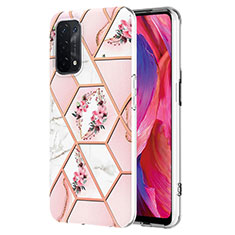 Silicone Candy Rubber Gel Fashionable Pattern Soft Case Cover Y02B for Oppo A74 5G Pink