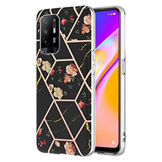 Silicone Candy Rubber Gel Fashionable Pattern Soft Case Cover Y02B for Oppo Reno5 Z 5G Black